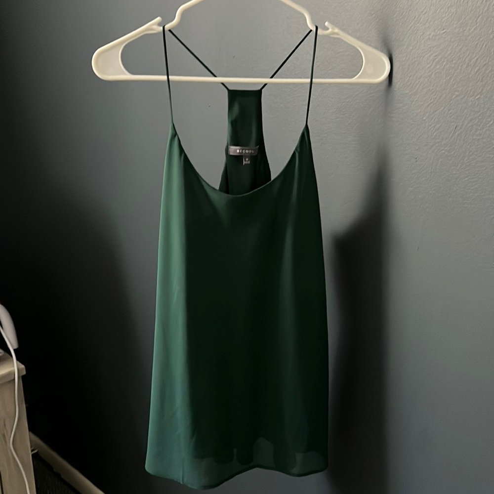 Green razor back blouse material